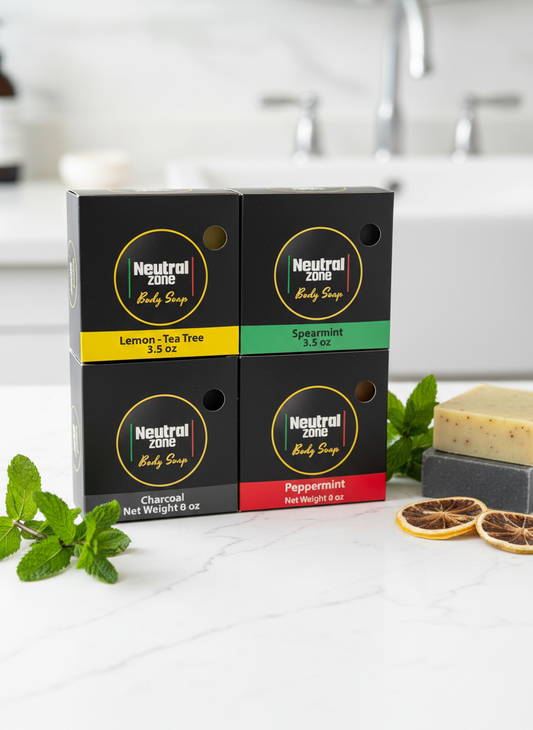 Neutral Zone Clean 4-Pack Soap Bundle (Lemon Tea Tree • Spearmint • Peppermint • Charcoal)