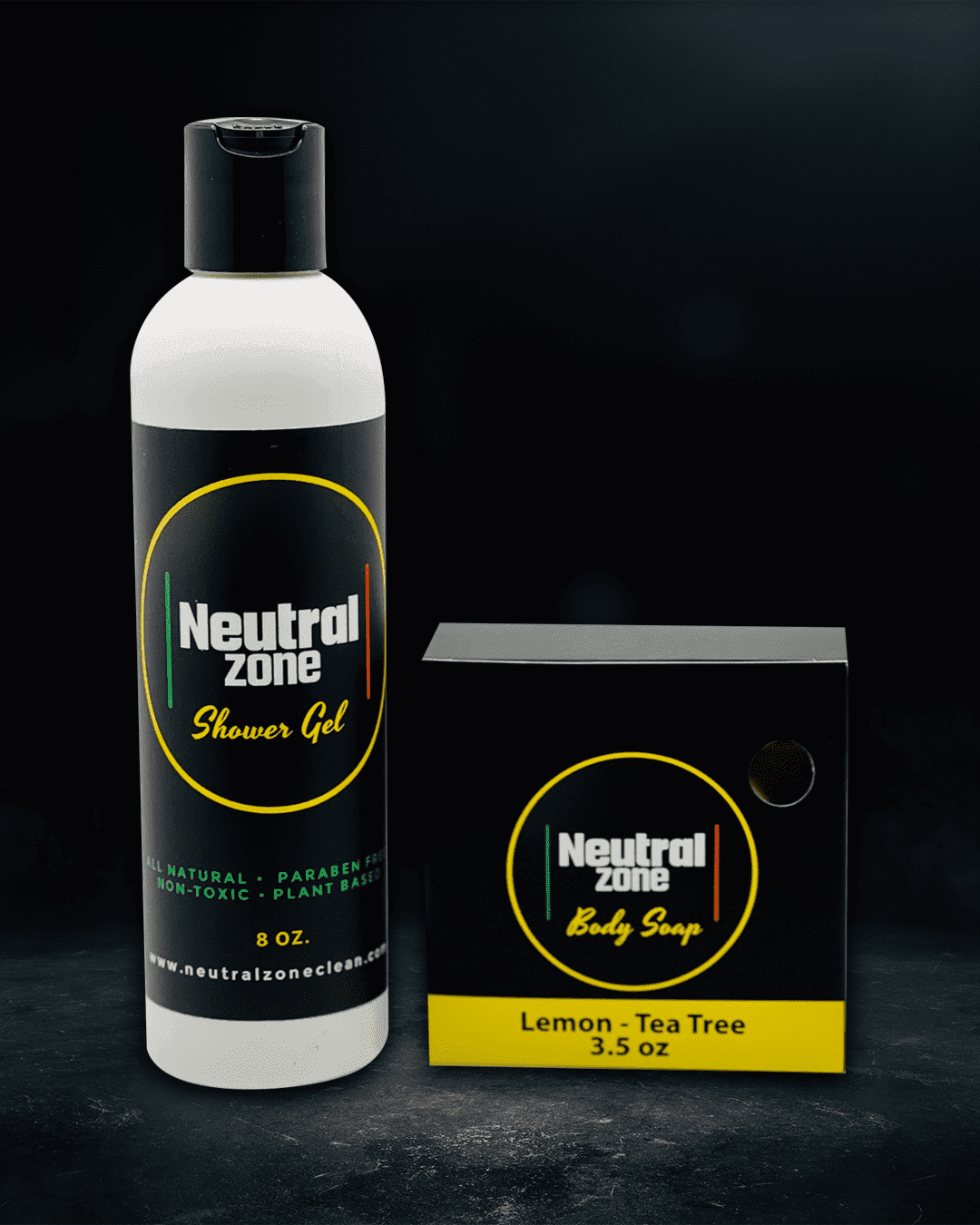 Neutral Zone Clean 8oz Lemon Tea Tree Shower Gel + Lemon Tea Tree Soap Bar image 0