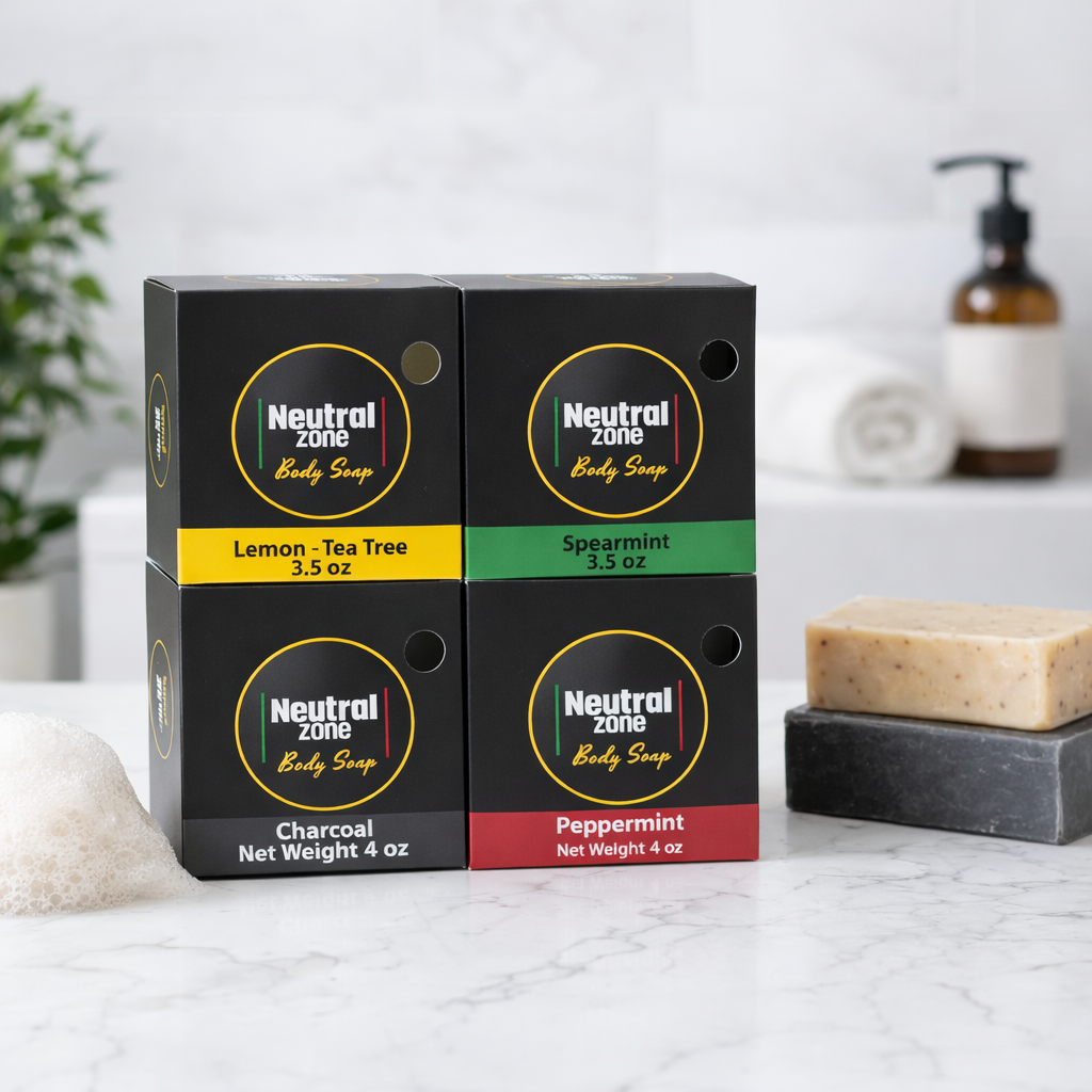 Neutral Zone Clean 4-Pack Soap Bundle (Lemon Tea Tree • Spearmint • Peppermint • Charcoal)