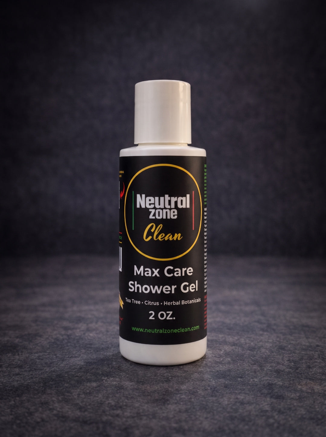 Neutral Zone Clean Max Care Shower Gel 2 oz travel size — gym bag and tournament shower gel