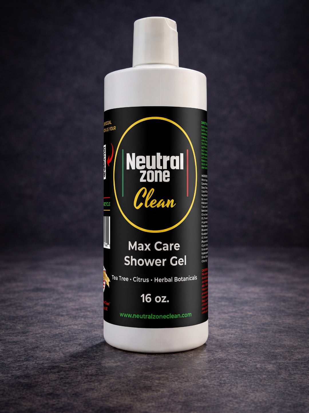Neutral Zone Clean Max Care Shower Gel 16 oz — family and locker room shower gel for combat sports