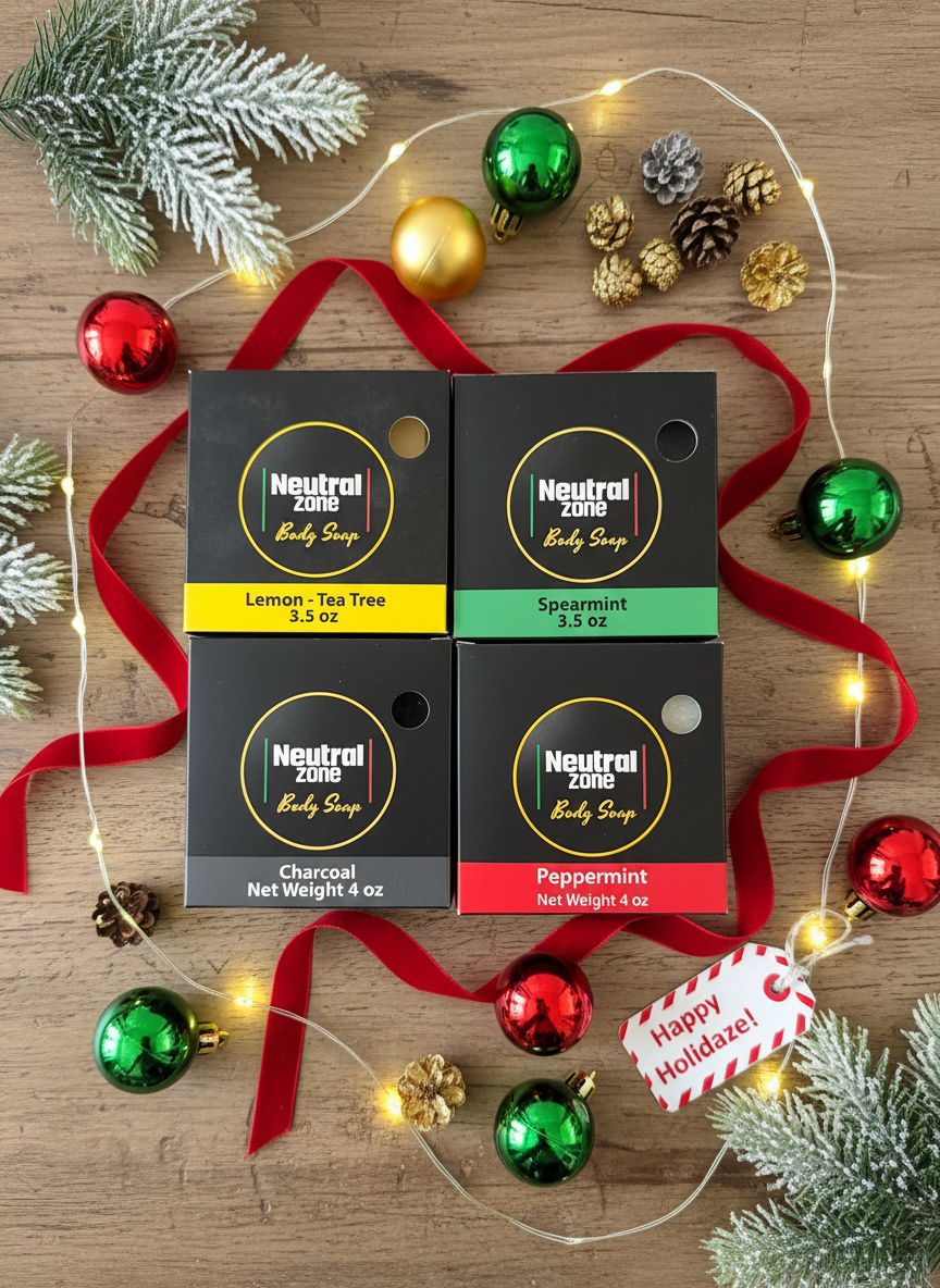 Neutral Zone Clean 4-Pack Soap Bundle (Lemon Tea Tree • Spearmint • Peppermint • Charcoal)