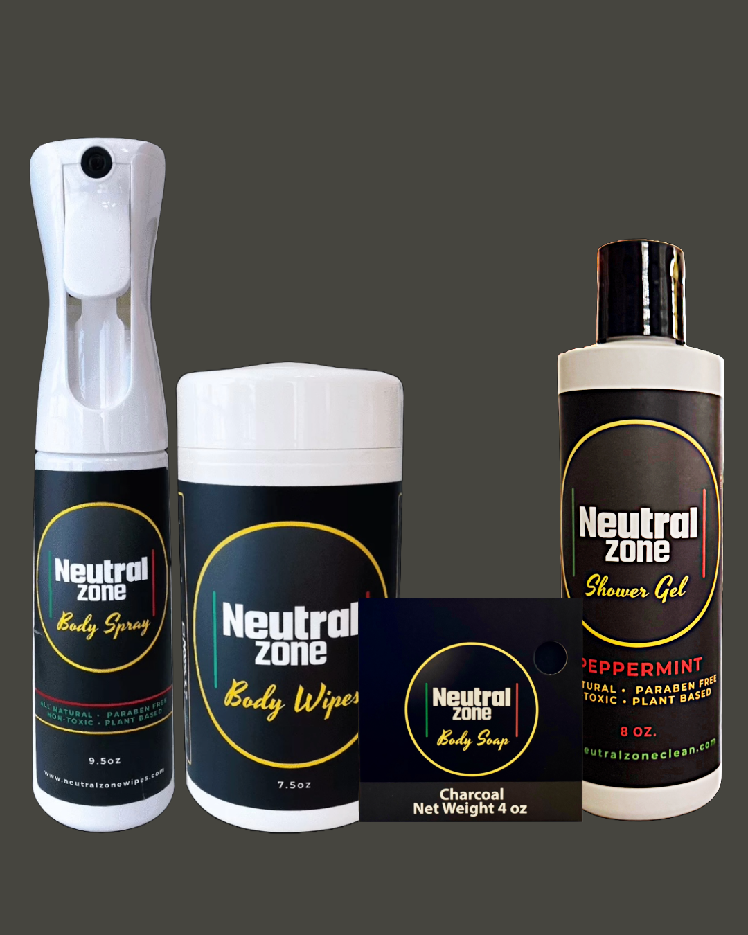 Neutral Zone Clean Peppermint Charcoal Bundle – 4-Piece Hygiene Kit image 0