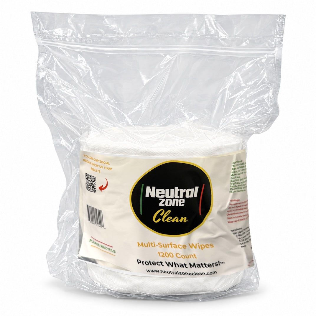 Neutral Zone Clean Multi-Surface Wipes refill bag with 1,200 pre-moistened wipes; dispensing bucket not included.